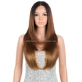 Preplucked Straight Synthetic Lace Front Wig Premium Grey Hair Lace Synthetic Wig With Highlights Vendors Hair Wigs