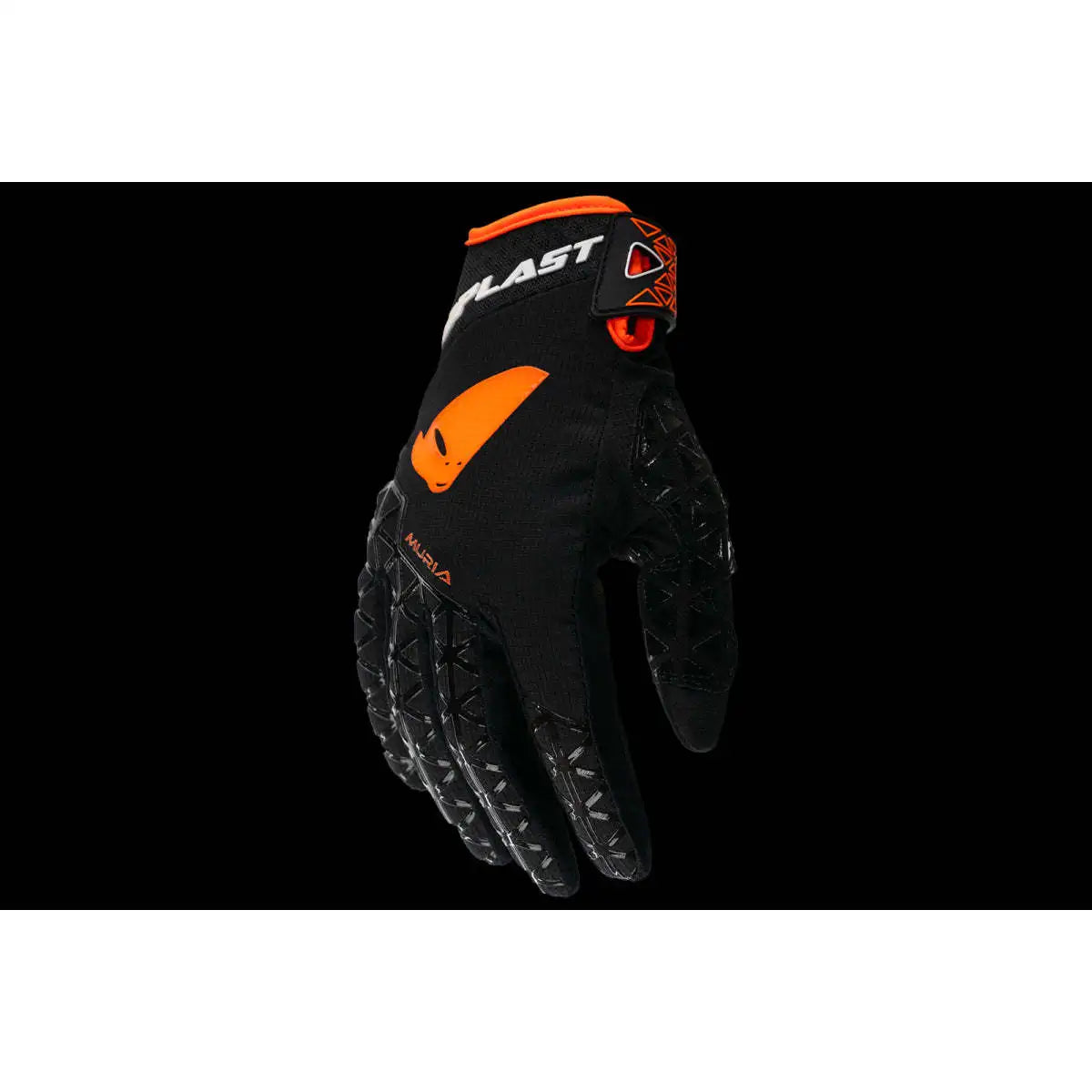 MURIA Leather/Polyester/Cotton Gloves for Motocross/Enduro Comfortable Black/Orange for Summer & Winter Use