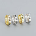 SP Korean Fashion Fine Jewelry 925 Sterling Silver Checkerboard Enamel Geometric Square Hoop Earrings