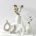 Nordic Modern Luxury Porcelain Ceramic Flower Vase Elegant Classic Irregular Shape for Home Living Desktop Office Wedding Party