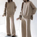 Wholesale 2026 Autumn New Age Reducing Casual Wide Leg Pants Fashion Knitted Sweater Loose Women's Set