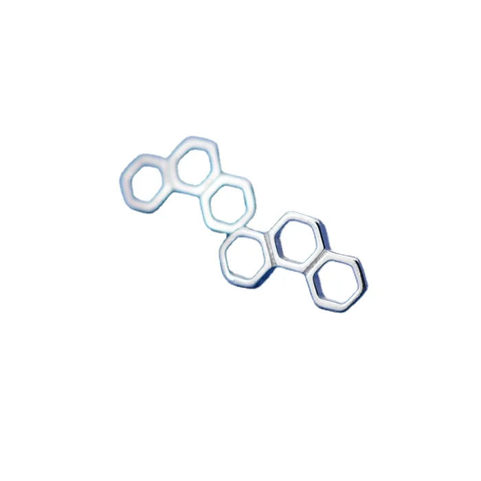 Factory Wholesale Silver Hexagon Stud Earrings for Women Girls Fashion Sterling-silver-jewelry Simple Earrings