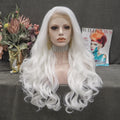 Celebrity Hot Sales White Color with High Temperature 150-180 Density Synthetic Lace Front Wig