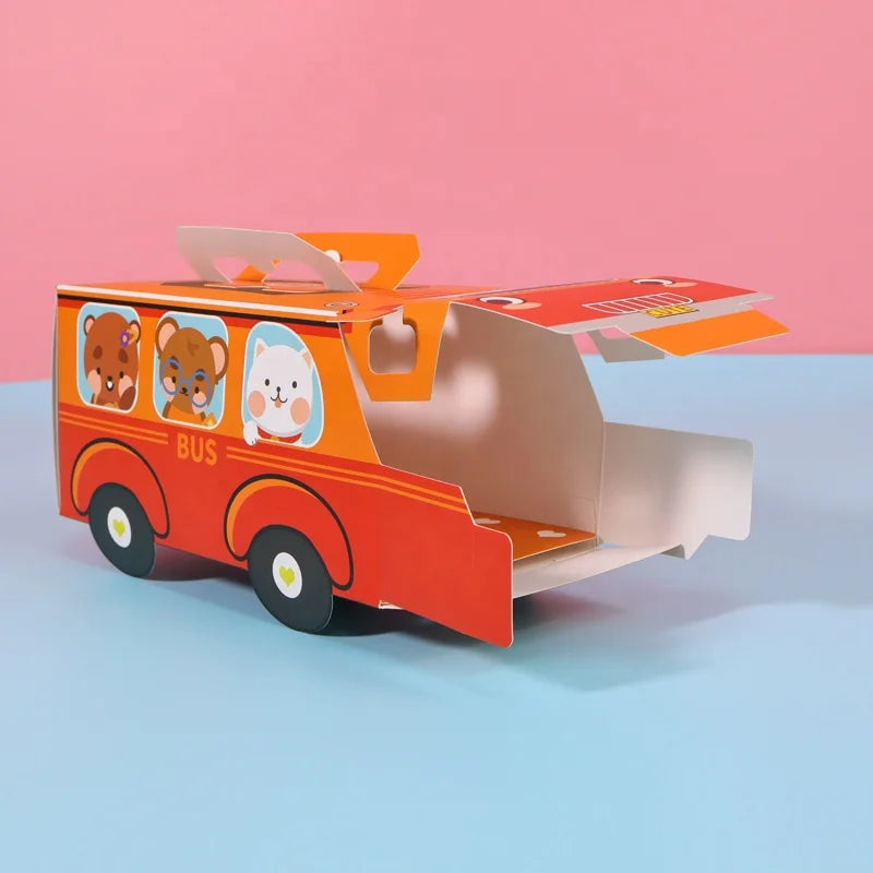 Custom Logo Car-Shaped Gift Box for Bakery Candy & Pastry Sandwich Cake Boxes with Embossing for Sushi Packaging