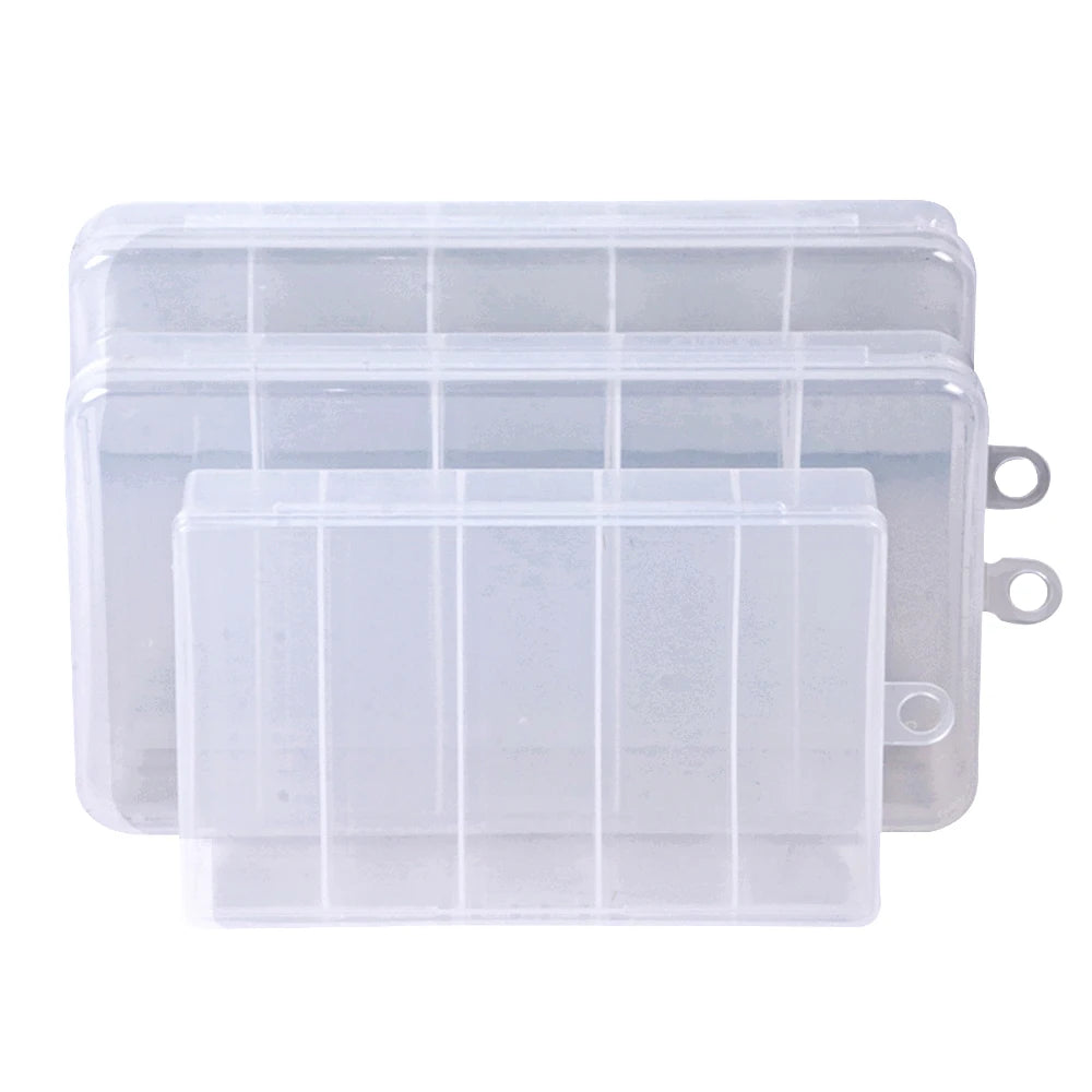 PP Plastic Small Multifunction Clear Storage Case 5 Compartments Fishing Tackle Accessory Lure Box