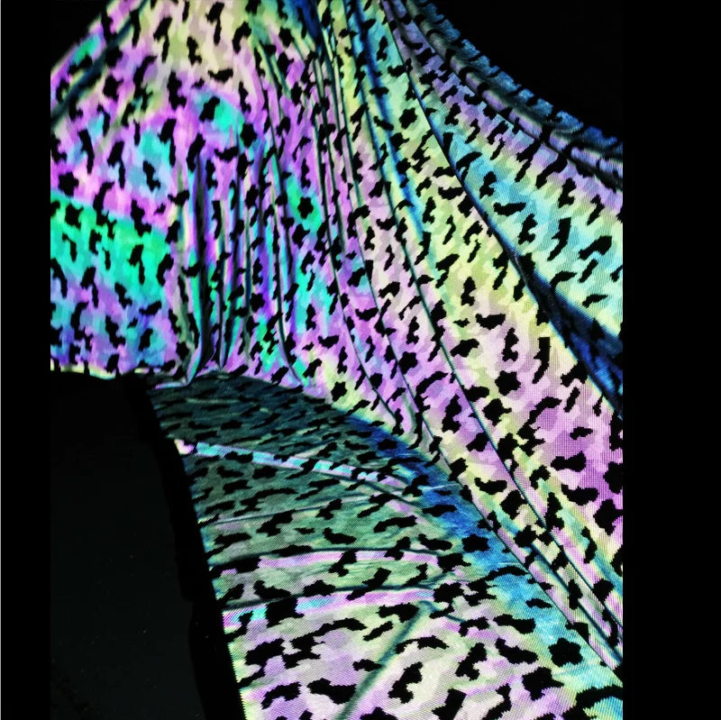 High Visibility rainbow Iridescent Colorful Camouflage Prints 4 Ways Elastic Spandex Washable Fabric for Yoga Fitness Clothes