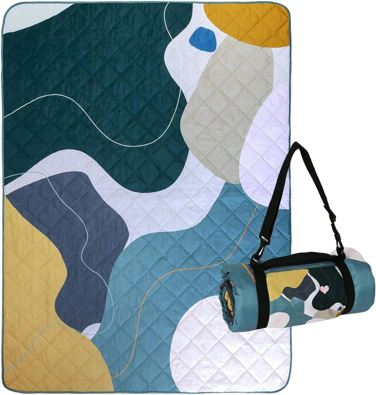 Portable Thick Soft Water Resistant Waterproof Picnic Blanket Inflatable Sand Proof Foldable Outdoor Grass Mat for Beach Camping MegaBDM
