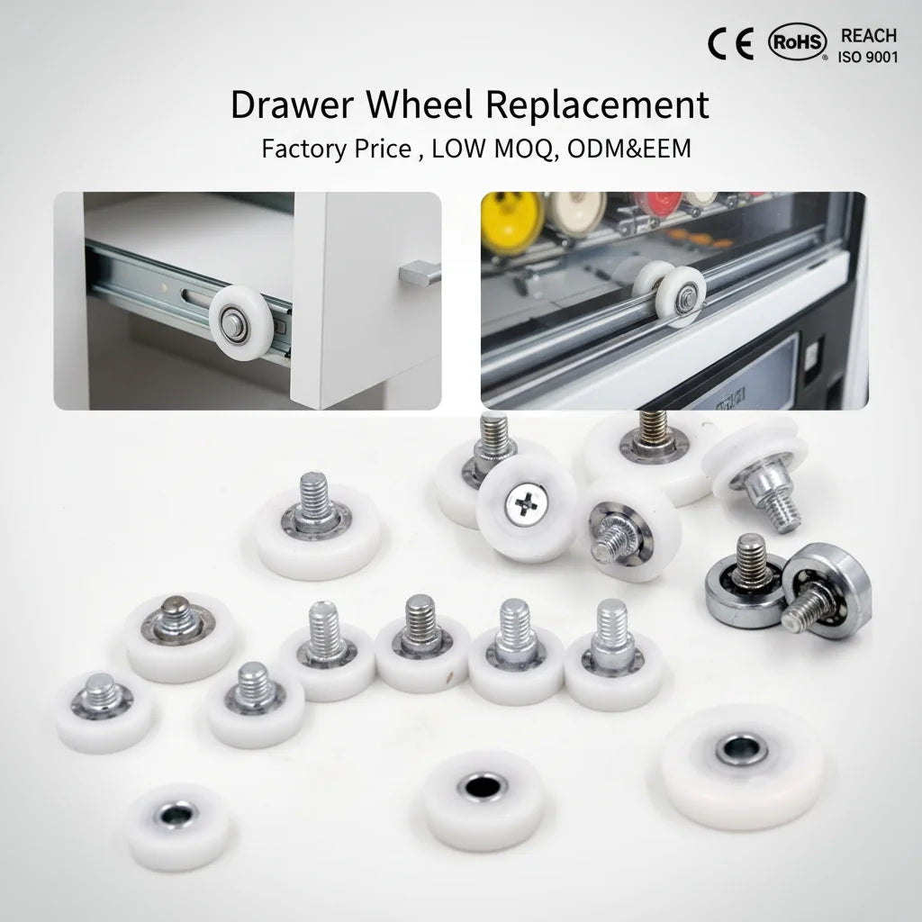 Plastic Dr19C1L3 Nylon POM Ball Bearing Drawer Rollers With Low Price