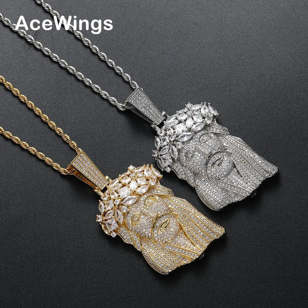 CN435 Men and Women Pendant Necklace Brass CZ Hip Hop Jewelry Party Gift