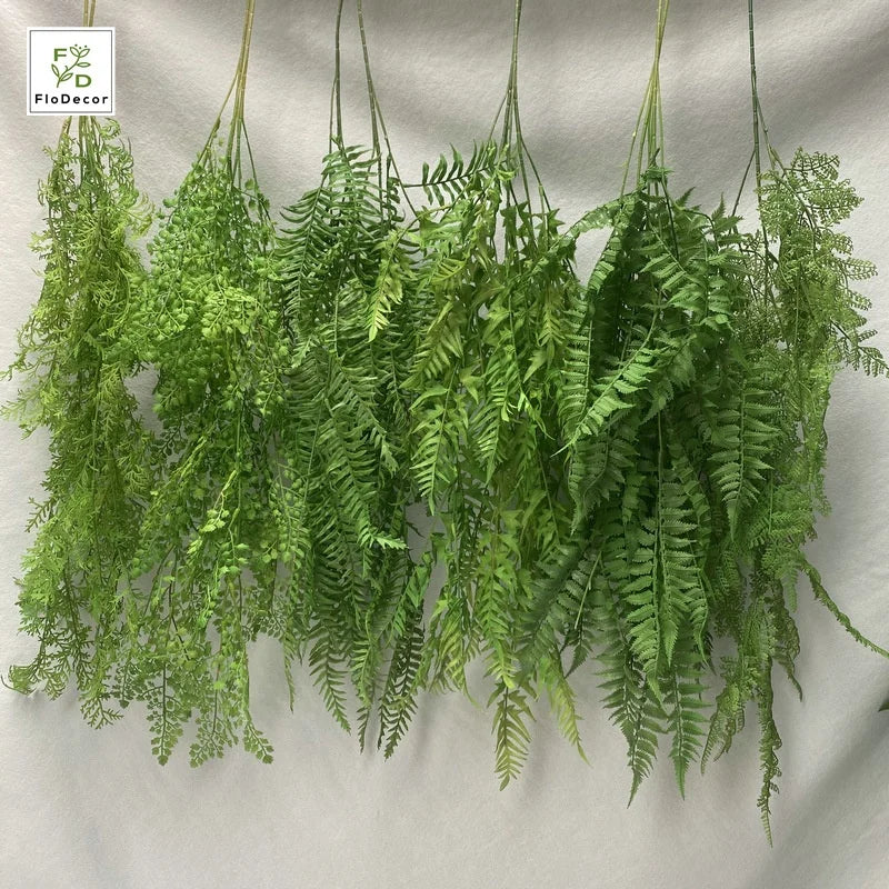 Wholesale Artificial Wall Hanging Fern Greenery Soft Plastic Plants Leaf Vine for Indoor Outdoor Wedding Party Decoration