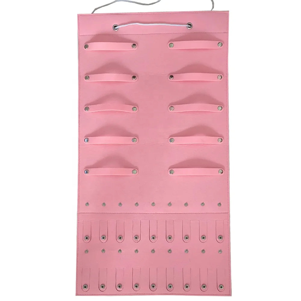 Hot Selling Foldable Felt Hair Accessories Storage Organizer Double Tiers Hanging Headband Display Stand for Jewelry
