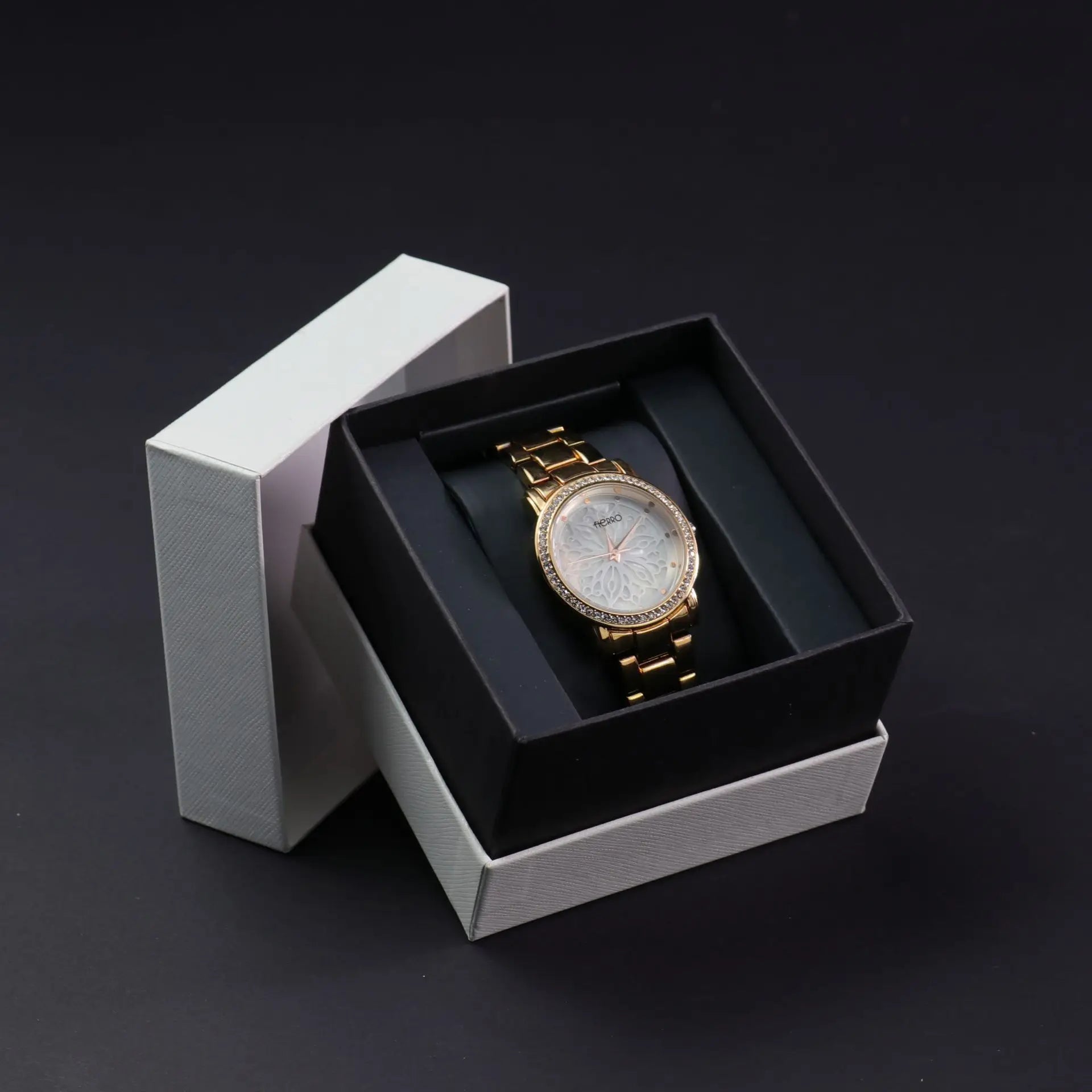 FanYue Good Quality Cardboard Box with Lid Pu Watch Box Packaging Leather Watch Custom Watch Boxes
