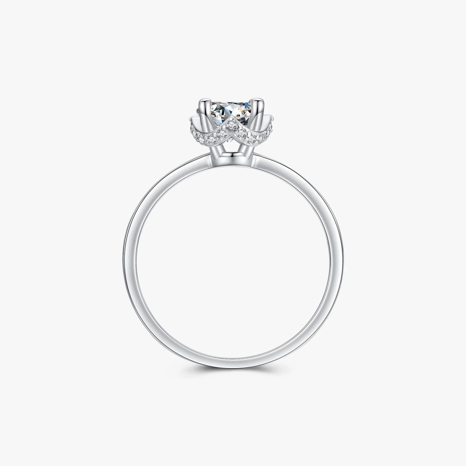 925 Sterling Silver Rotate Line Corolla Band Rings Trendy Round Cubic Zirconia Wedding Engagement Jewelry for Women