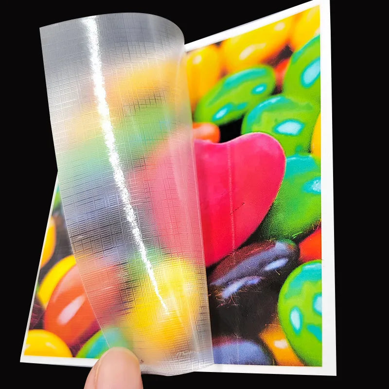 Gloss Matte Leather Cross Pattern 3D Lens Glitter Twill Frosted Images Protection Vinyl Adhesive Cold Lamination Film