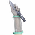 Chainmail Ring Anti-Cutting Resistant Steel Gloves with 15CM Long Cuff Mesh Work Gloves for Hand and Arm Protection