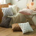 Amity Decorative Nordic Style Pink Knitted Cushion Cover Plush Warm Cotton Pillow Case for Sofa Bedding