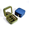 Wholesale Custom logo Velvet Portable Jewelry Storage Box Travel Jewelry Box Organizer Custom Logo Storage Jewelry Box