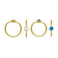 GR045 14K Gold Filled Jewelry 14k Gold Filled Blue Opal Simple Band Ring for Women