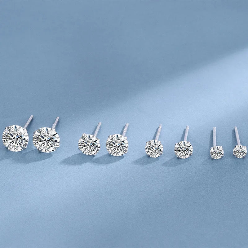 2022 Summer Earrings Jewelry 925 Sterling Silver Shining Stud Earrings for Girls