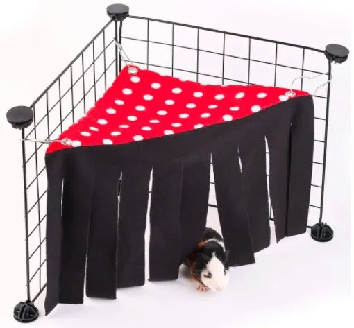 Tortoise and Hamster Hanging Bed - Dutch Pig Rabbit Tassel Corner House Tent Nest Pet Hideout.