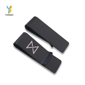 Custom Logo Money Clip Black Wallet Slim Pocket Cash ID Credit Card Money Holder Bill Clip Clamp Gift