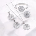 Africa Plated Silver Stainless Steel Jewelry Diamond Jewelry Sets Trade Bracelet Set Geometric Zircon Design Jewelry Set
