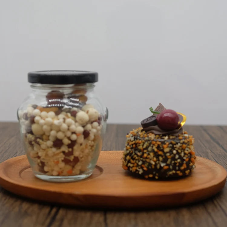 Best-selling Classic Wide-mouth Custom 212-milliliter Orcio Glass Bottle with Metal Cap Suitable for Storing Jam and Honey
