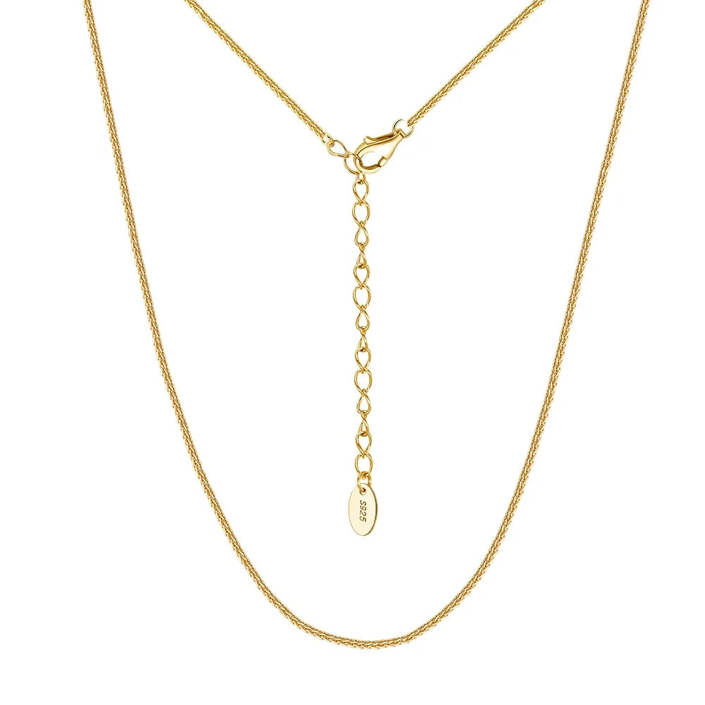 SC82 Factory Solid 925 Silver Chopin Chain Necklace Plain Necklace Minimalist Jewellery Platinum Cable Chain Choker Necklace
