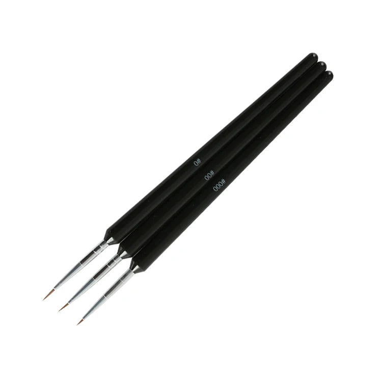 Felice Wholesale Professional Use Multifunctional Synthetic Hair Nail Liner Brush Pen 3PCS/SET Black Handle Nail Art Line Brush