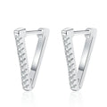 S925 Sterling Silver V-Shape Earrings Elegant and Stylish Moissanite Jewelry Simple Luxury Fashion Moissanite Jewelry