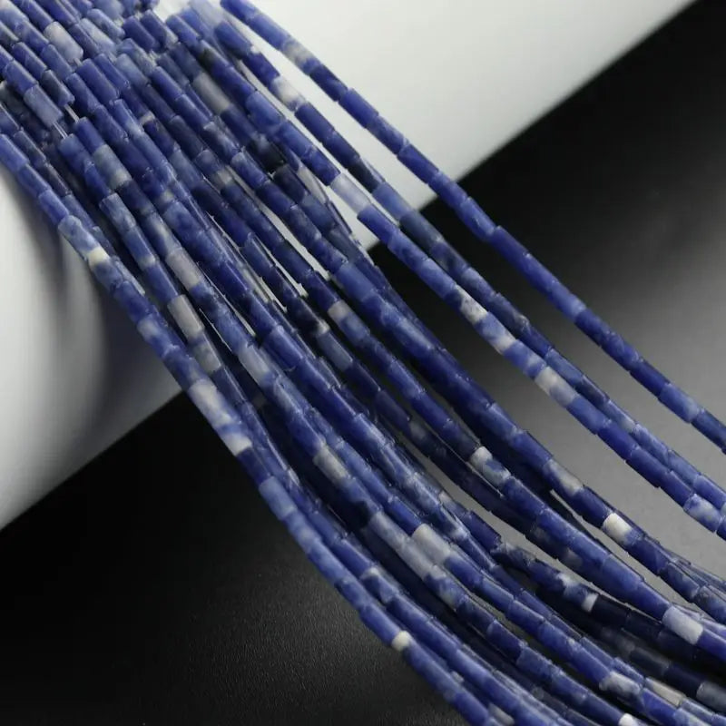 High Quality 2*4mm cylindric  African turquoise Sodalite Material  Natural Gemstone Waist Loose Stone Beads ForJewelry Making