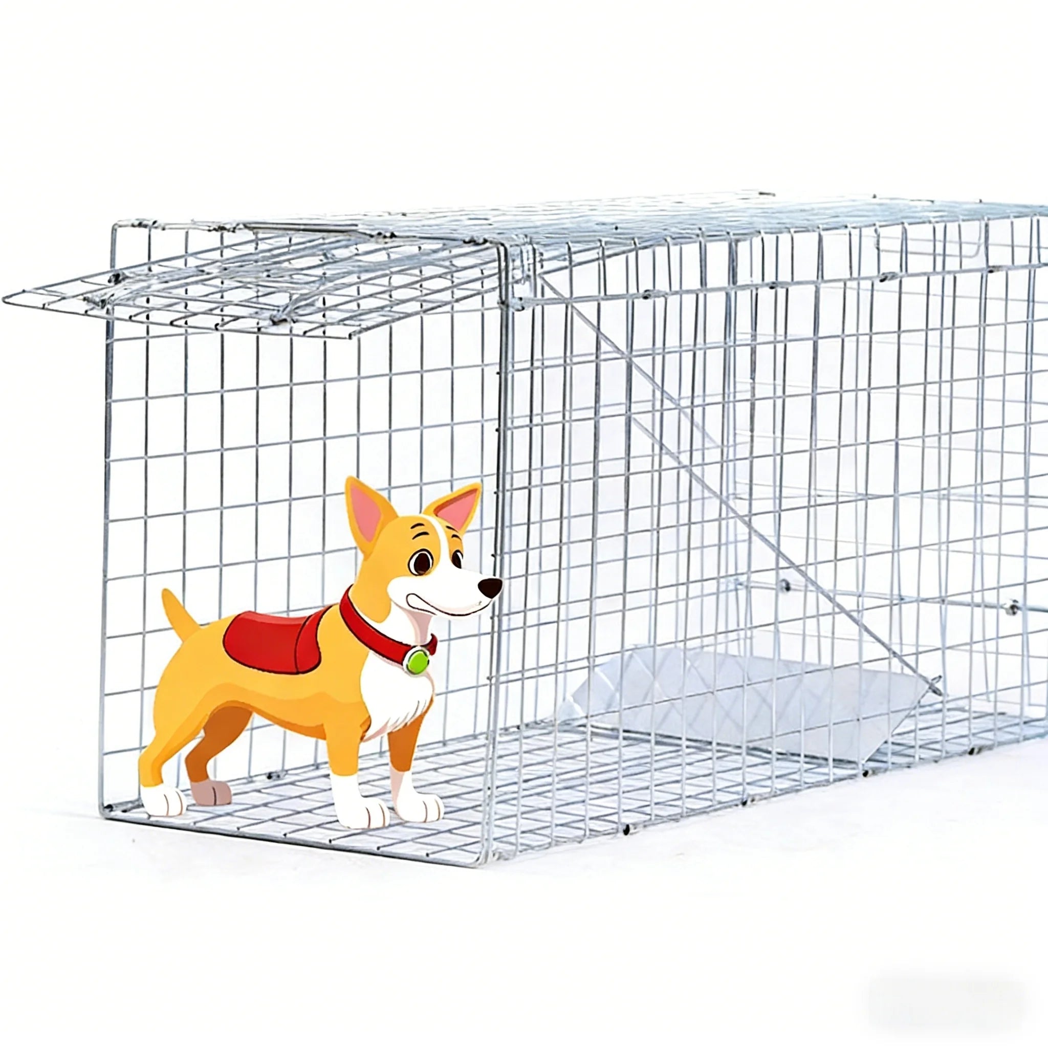 78*31*28cm Automatic Foldable Animal Live Trap High Sensitivity Iron Animal Cage for Raccoon Fox Badger and Wildlife Control