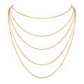 Vintage Stainless Steel 18k Gold Plated Multi Layer Choker Necklace Snake Box Chains Sweater Chain Necklace for Women Party