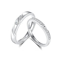 FDJZ-167 925 Genuine Silver Rhodium Sterling Zircon Rings Classic Style Wedding Engagement Jewelry for Couples for Parties