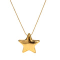 N&S Bold Unique Platinum-Colored Hollow Star Pendant Necklace Trendy Gold Plated Featuring Bold Unique Jewelry Design