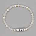 Go2Boho Crystals Transparent Quartz Bracelets Faceted Crystal LOVE Letter Bracelets Jewelry for Women Bling Beaded Pulseras