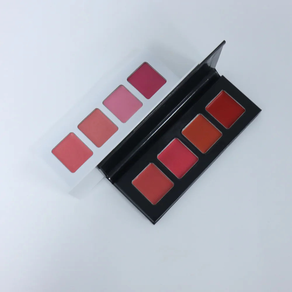 4 Color Concealer Bronzer Contour Highlighter Pan Waterproof Vegan Private Label Pink Makeup Cream Blush Palette