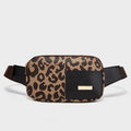 New Design Fashion Vintage Lady Summer Leopard PU Leather Water Resistant Soft Small Size Fanny Pack Waist Belt Bag for Women