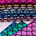 Sparkly Hologram Iridescent Mermaid Scales Fish Tail Material Stretch Spandex Foil Print Fabric