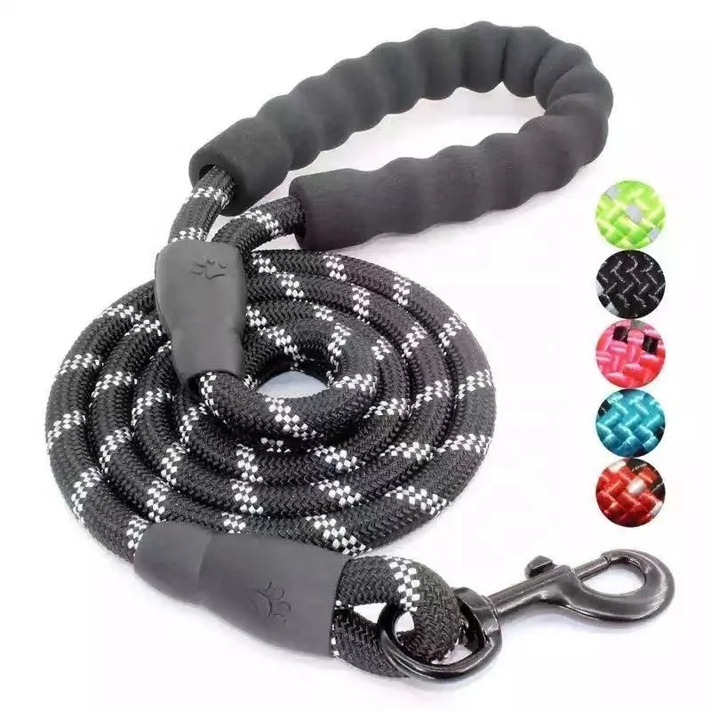 Wholesale Pet Leashes Clasp Climb Variety Color Handsfree Reflective Braided Rope Dog Leash with Soft Padded Handle