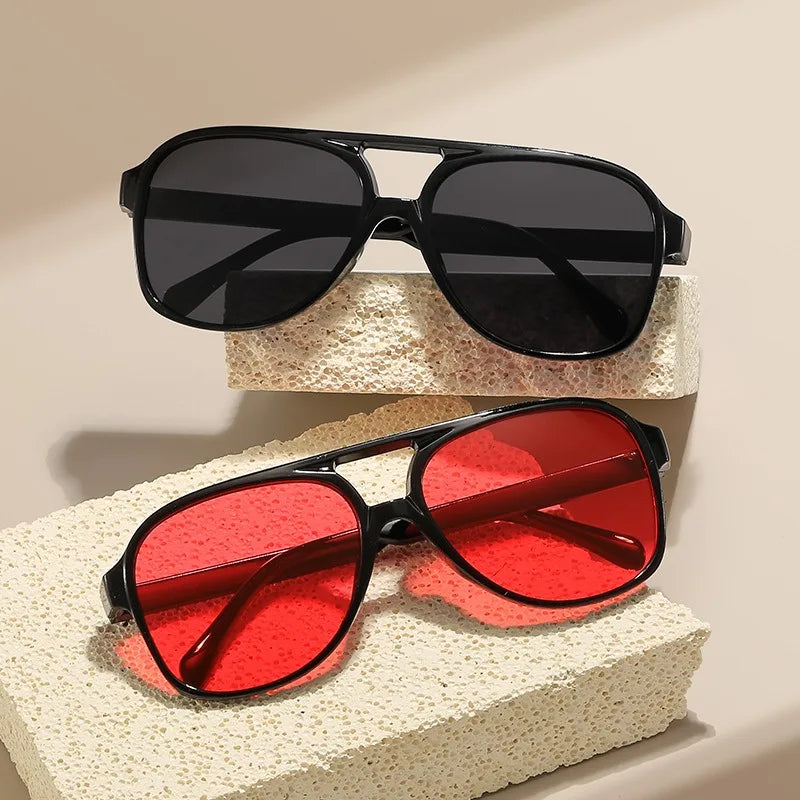 QSKY 2025 Fashion Classic Retro Trending  Luxury Sunglasses Large Novelty Double Girder Sun Shades Cheap Sunglasses for Women