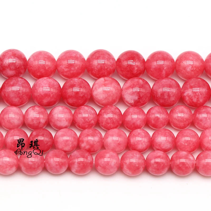Wholesale Imitation Argentina Rhodochrosite Beads 6mm 8mm 10mm 12mm Smooth Round Loose Red Stone Beads for Jewelry Making