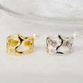 Chunky Open Rings 18k Gold Plated Hollow Out Adjustable Ring for Women Gold Ring Made of 925 Sterling Silver