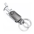 Multifunctional Spring Carabiner Car Keychain Snap Dog Hook Metal Key Chain Bottle Opener with 2 Key Rings