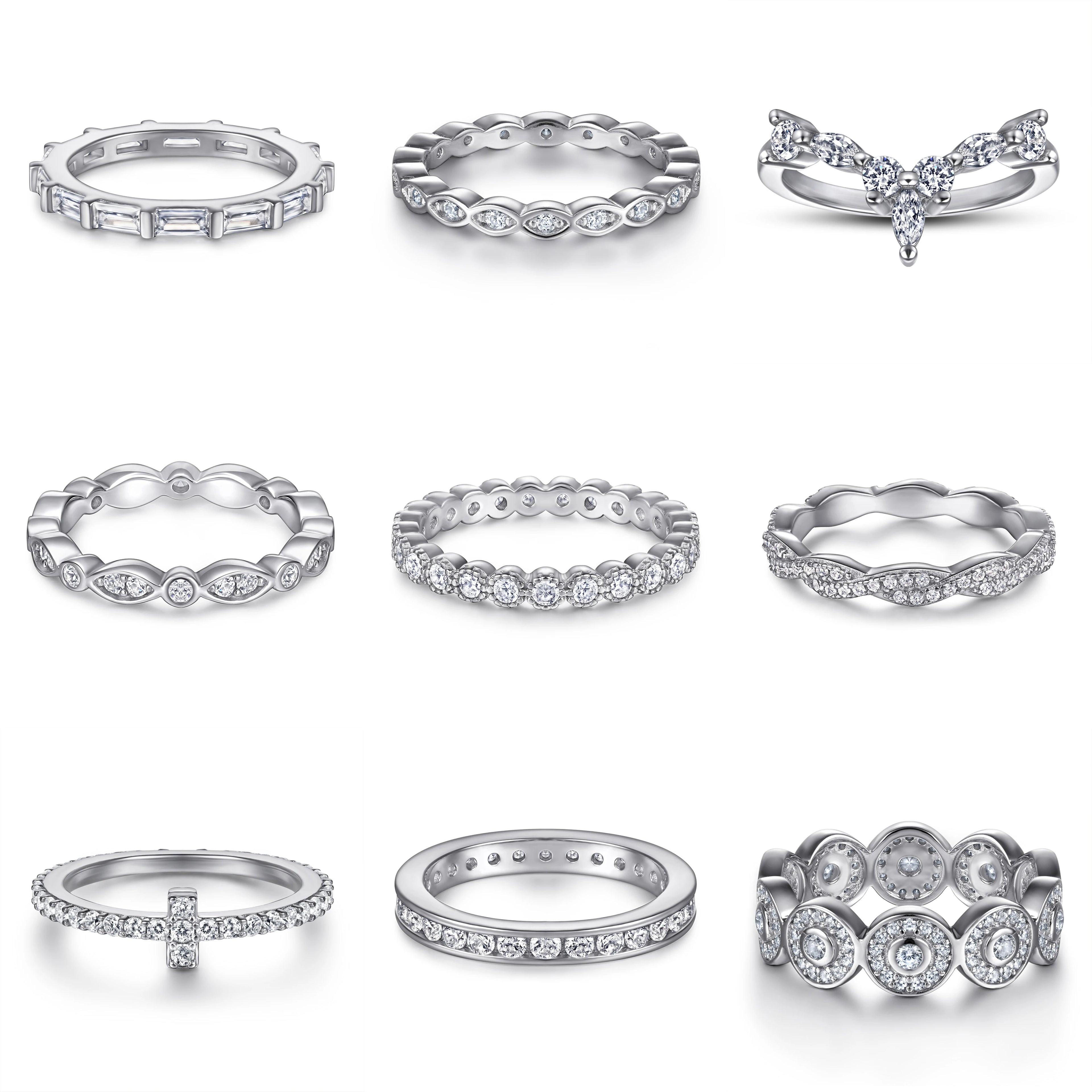 Custom Wholesale 925 Sterling Silver Zircon Non Fade Engagement Rings for Women