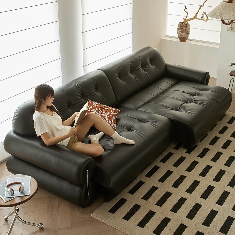 Electric Recliner Leather Sleeper Sofa Bed Set Adjusted Motorized Large Smart Sectional for Home Theater Extendable Sponge