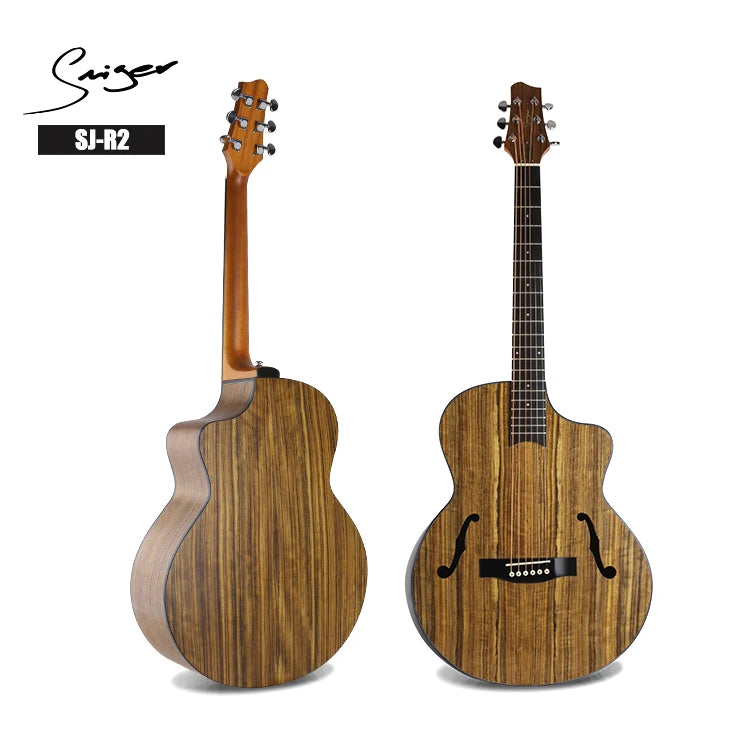 SJ-R2 Music Store Supplier Wholesale Factory Price Western Steel String Specail F Hole Semi Acoustic Guitar