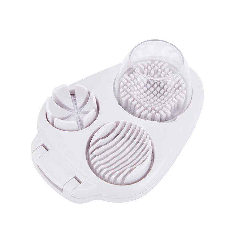 Cross-Border Exclusive Stainless Steel Three-in-One Manual Vegetable Cutter Egg Slicer Divider PP Plastic Fruit Vegetable Tool