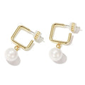 CAOSHI Geometric Waterfresh Pearl Gold Plated Party Drop Earrings for Women Jewelry