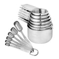 Stainless Steel Heavy Duty Ergonomic Handle with Ring Connector 13-piece Measuring Cups and Spoons Set